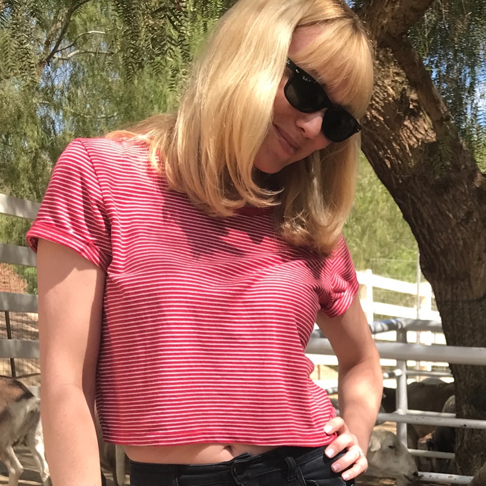 Truly Madly Deeply Red Striped Top